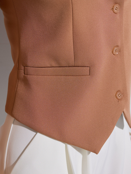 Жилет женский классический, кофейный