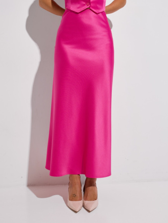 Атласная юбка-макси, фуксия