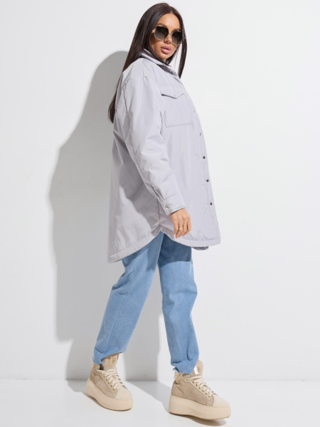 Куртка-рубашка женская, светло-серая