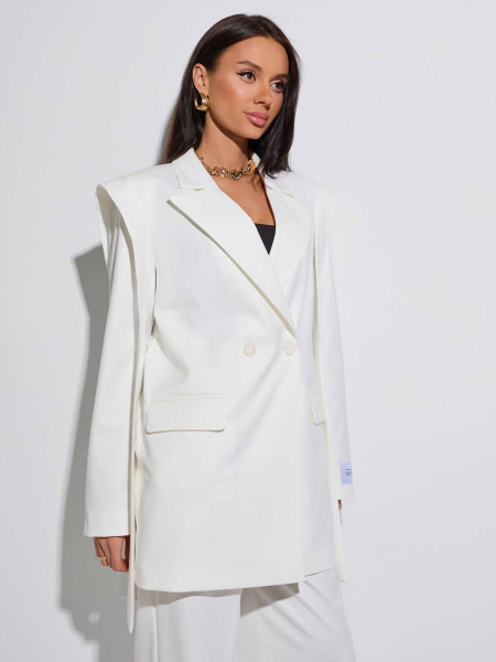 Жакет оверсайз с завязками, белый