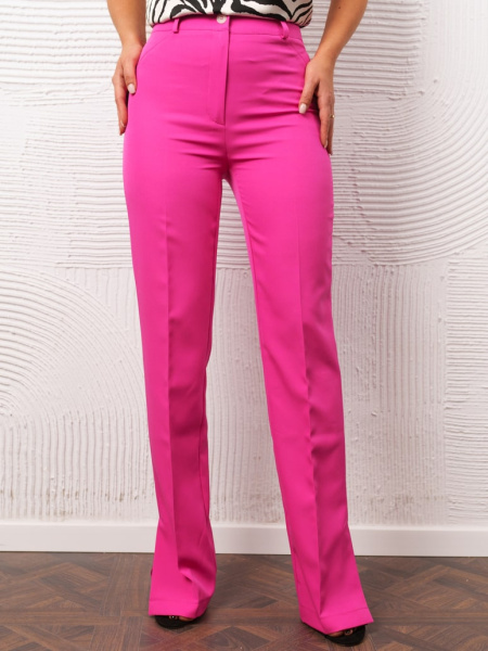 Брюки женские классические с разрезами сбоку, фуксия