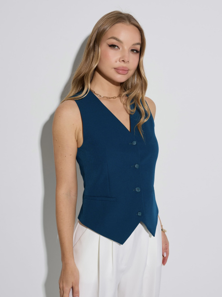 Жилет женский классический, изумрудный