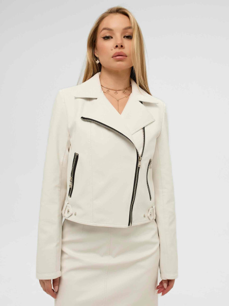 Куртка женская из эко-кожи, белая
