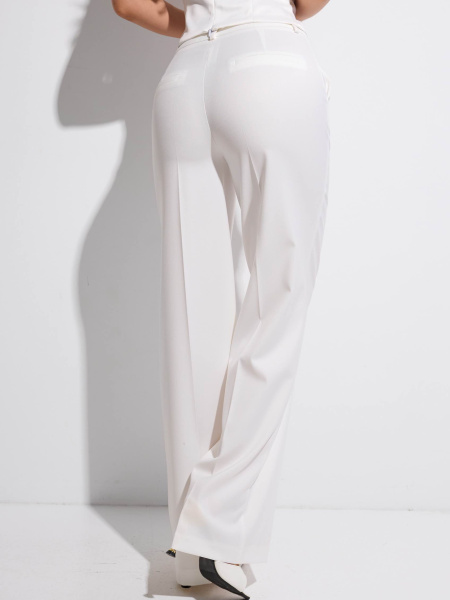 Брюки классические из вискозы, белые