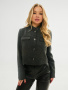 Жакет женский укороченный с отделкой из эко-кожи