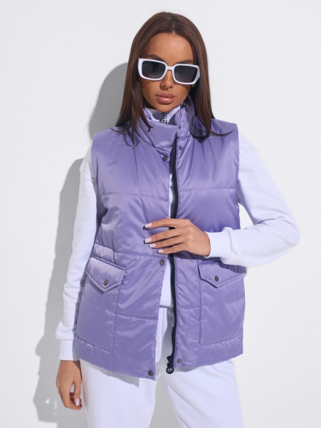 Жилет женский утепленный, сиреневый