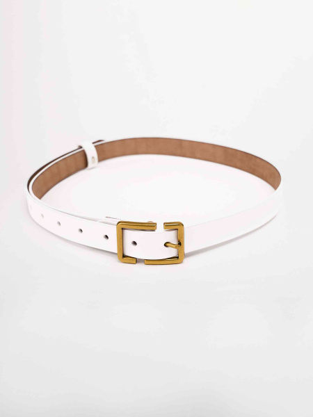 Ремень из натуральной кожи классический, белый