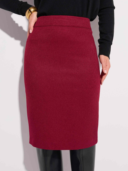 Юбка-карандаш классическая, бордовая