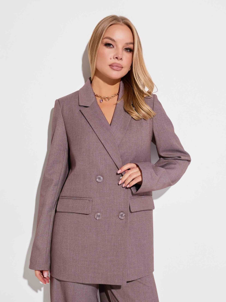 Женский жакет двубортный из вискозы, капучино