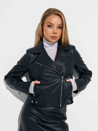 Куртка женская из эко-кожи, черная