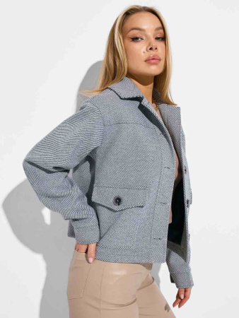 Куртка-рубашка из пальтовой ткани, серая