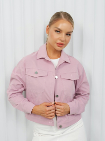 Жакет женский джинсовый, светло-розовый