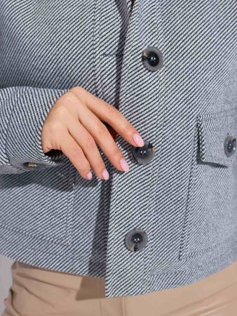 Куртка-рубашка из пальтовой ткани, серая