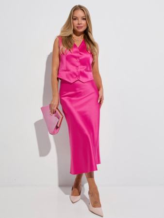 Атласная юбка-миди