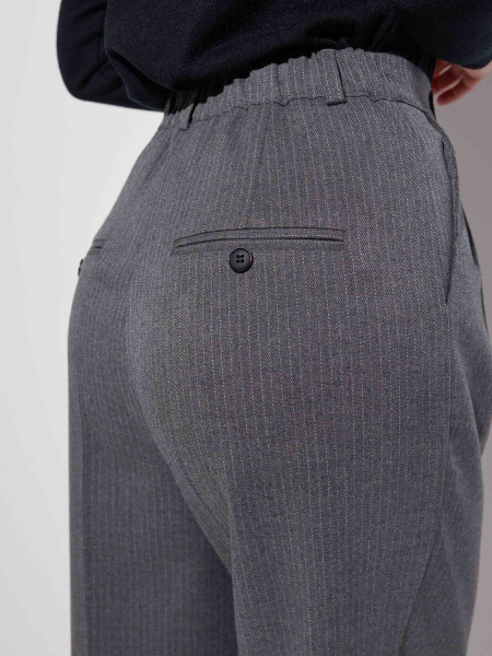 Брюки-палаццо женские из вискозы в полоску, серые