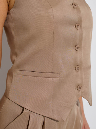 Жилет женский костюмный из вискозы, кофейный