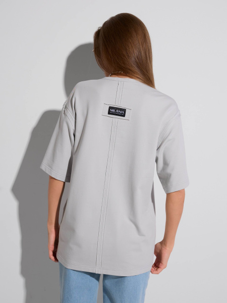 Футболка женская оверсайз, светло-серая