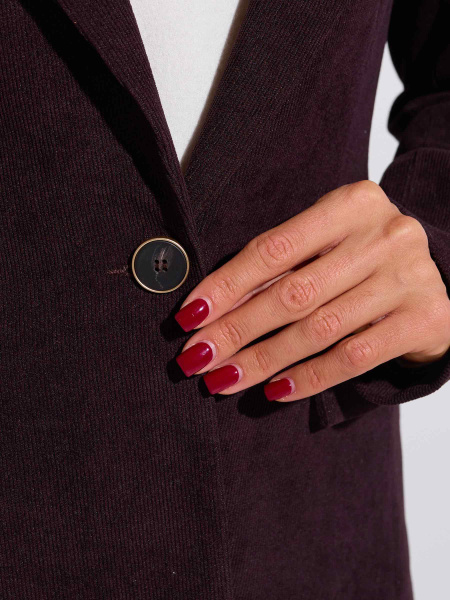 Жакет женский из вельвета, горький шоколад 