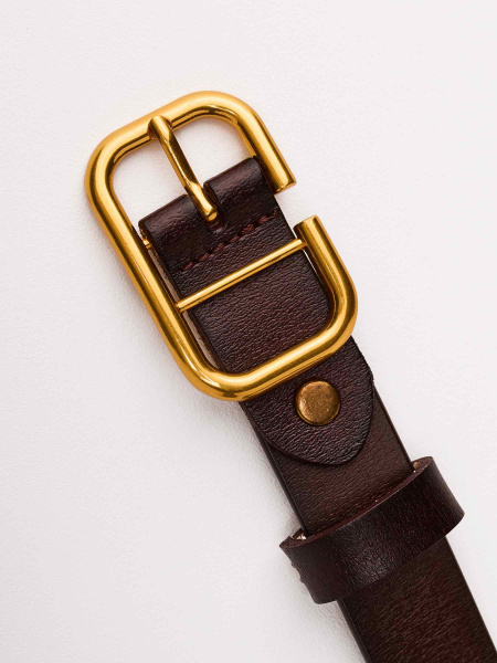 Ремень классический из натуральной кожи, коричневый