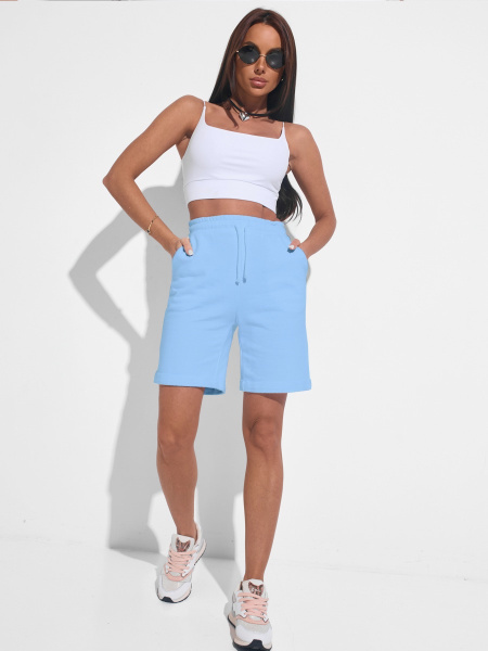 Шорты женские трикотажные, голубые