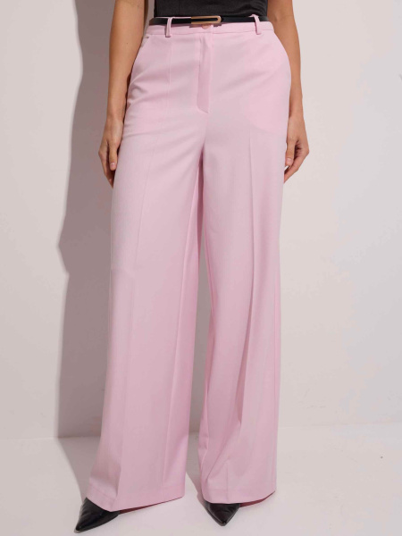 Брюки-палаццо женские из вискозы со стрелками, светло-розовые