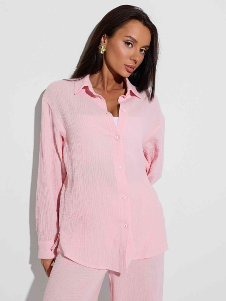Рубашка из муслина, светло-розовая