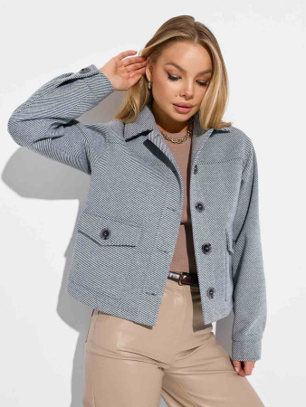 Куртка-рубашка из пальтовой ткани, серая