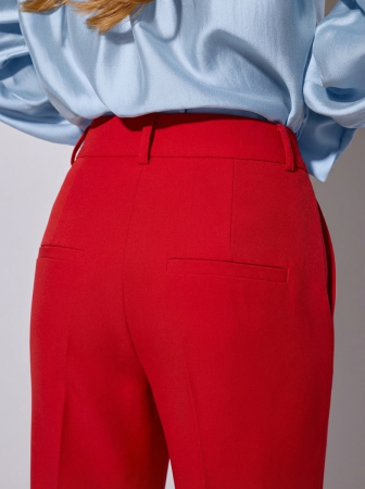 Брюки-палаццо женские из вискозы, красные