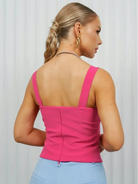 Топ женский классический удлиненный, малиновый