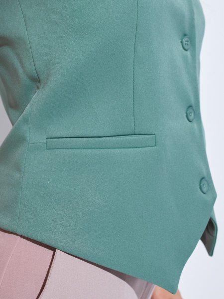 Жилет женский классический, серо-зеленый