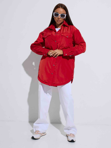 Куртка-рубашка женская, красная