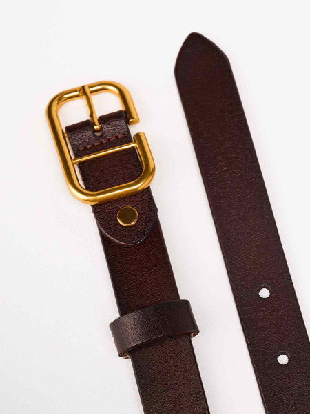 Ремень классический из натуральной кожи, коричневый