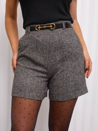Шорты женские из твида, серые