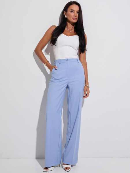 Брюки классические из вискозы, голубые