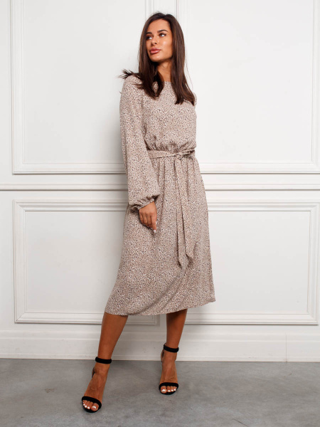 Платье женское классическое, бежевое