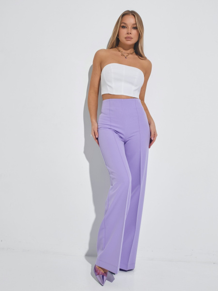 Брюки-палаццо женские со стрелками, сиреневые