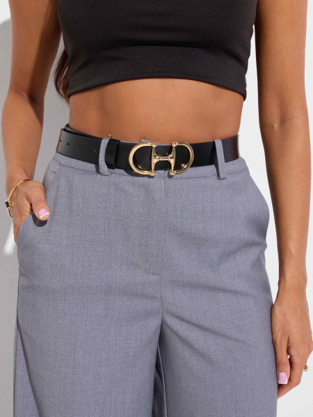 Женские брюки-палаццо из вискозы, серые