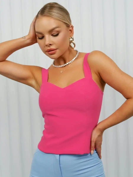 Топ женский классический удлиненный, малиновый