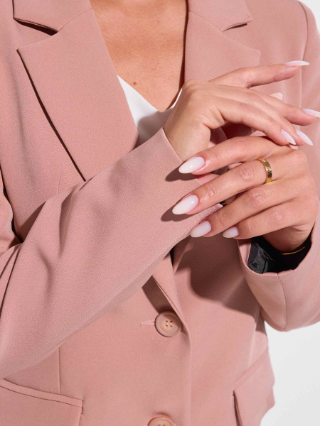 Жакет женский укороченный приталенный, темно-бежевый