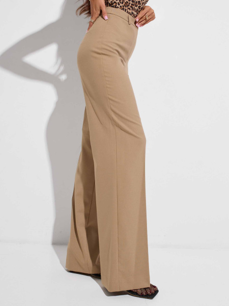 Брюки-палаццо женские из поливискозы, бежевые