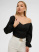 Женский приталенный топ с объемными рукавами