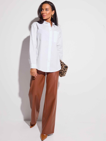 Рубашка женская хлопковая с накладным карманом