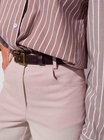 Джинсы трубы женские, бежевые