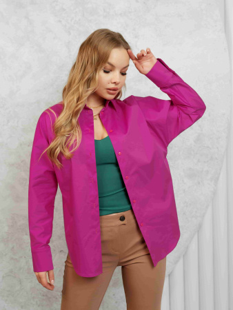 Рубашка женская классическая, фуксия