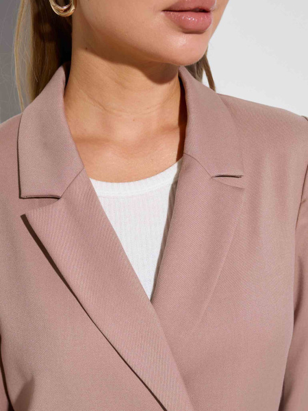 Женский жакет двубортный из вискозы, кофейный