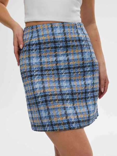 Юбка из твида с в клетку