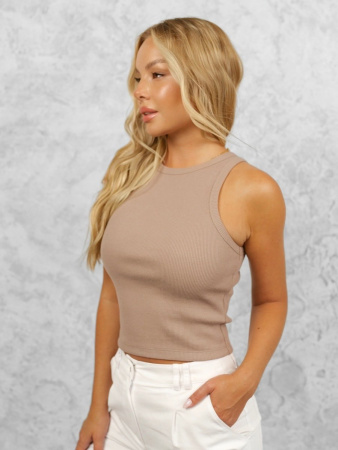 Топ женский базовый, кофейный