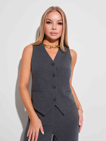 Жилет женский из вискозы классический, графит