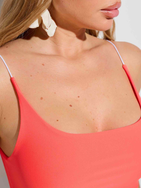 Топ женский на тонких бретельках, оранжевый