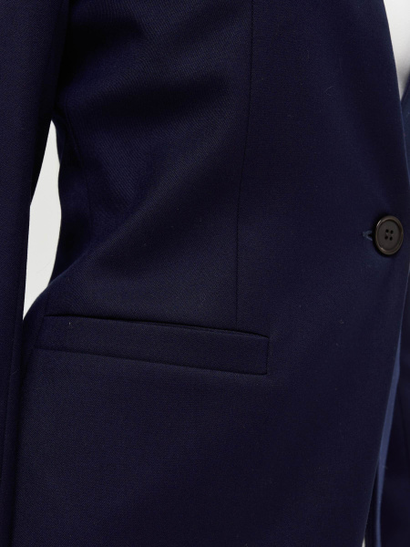 Жакет женский приталенный из вискозы, темно-синий